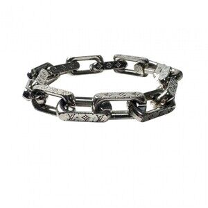 LOUIS VUITTON Silver Monogram Charm Bracelet